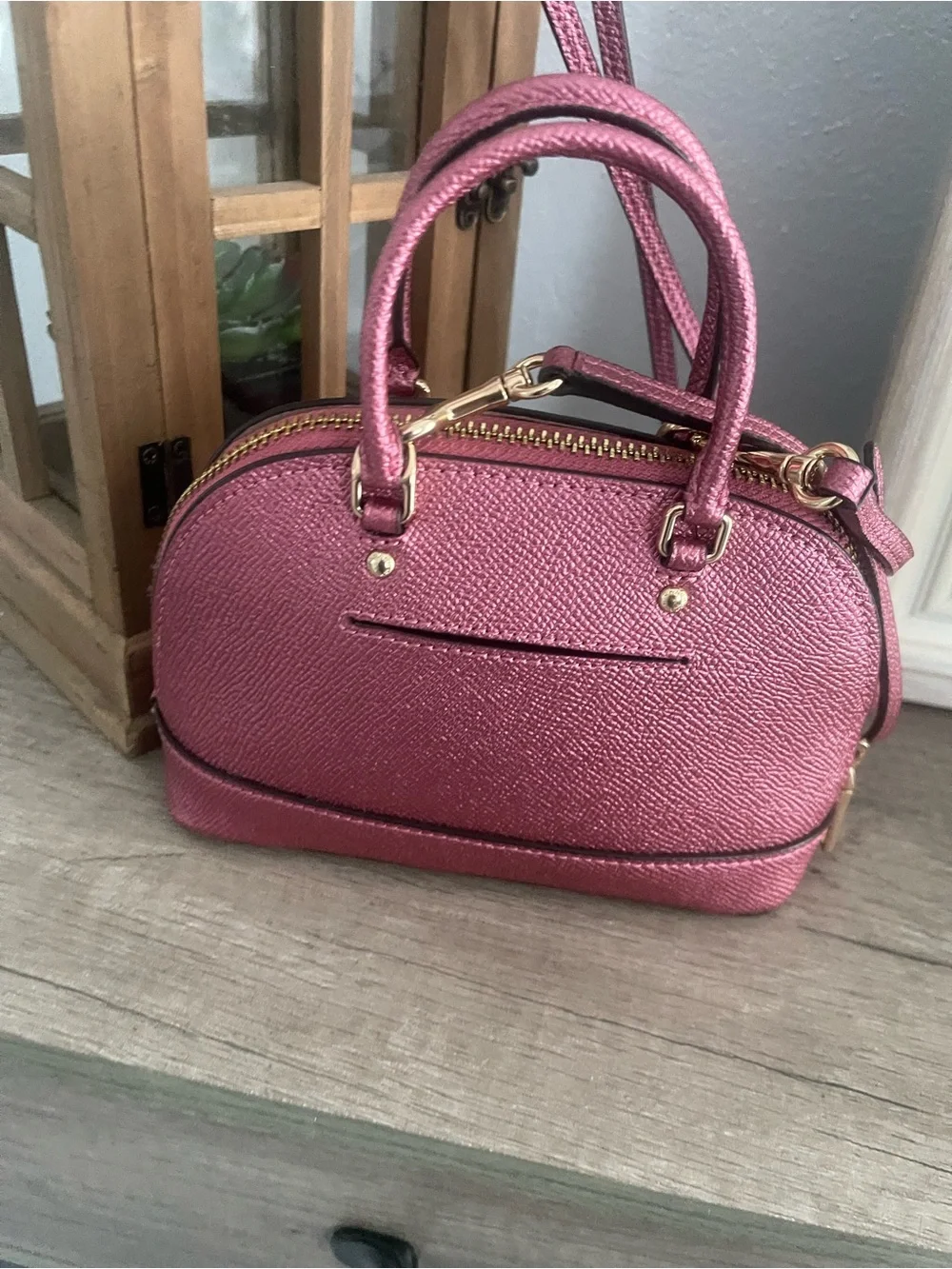 Coach Metallic Rose Mini sierra Satchel